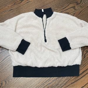 Fabletics cropped sherpa quarter zip